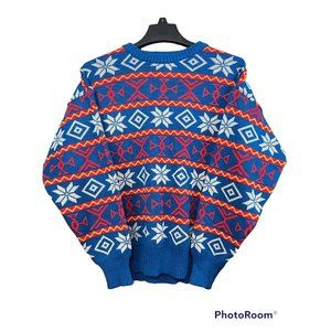 Vtg  80s Van Cort Sweater Men Unisex Small Multicolor Fair Isle Ski Aztec Tribal